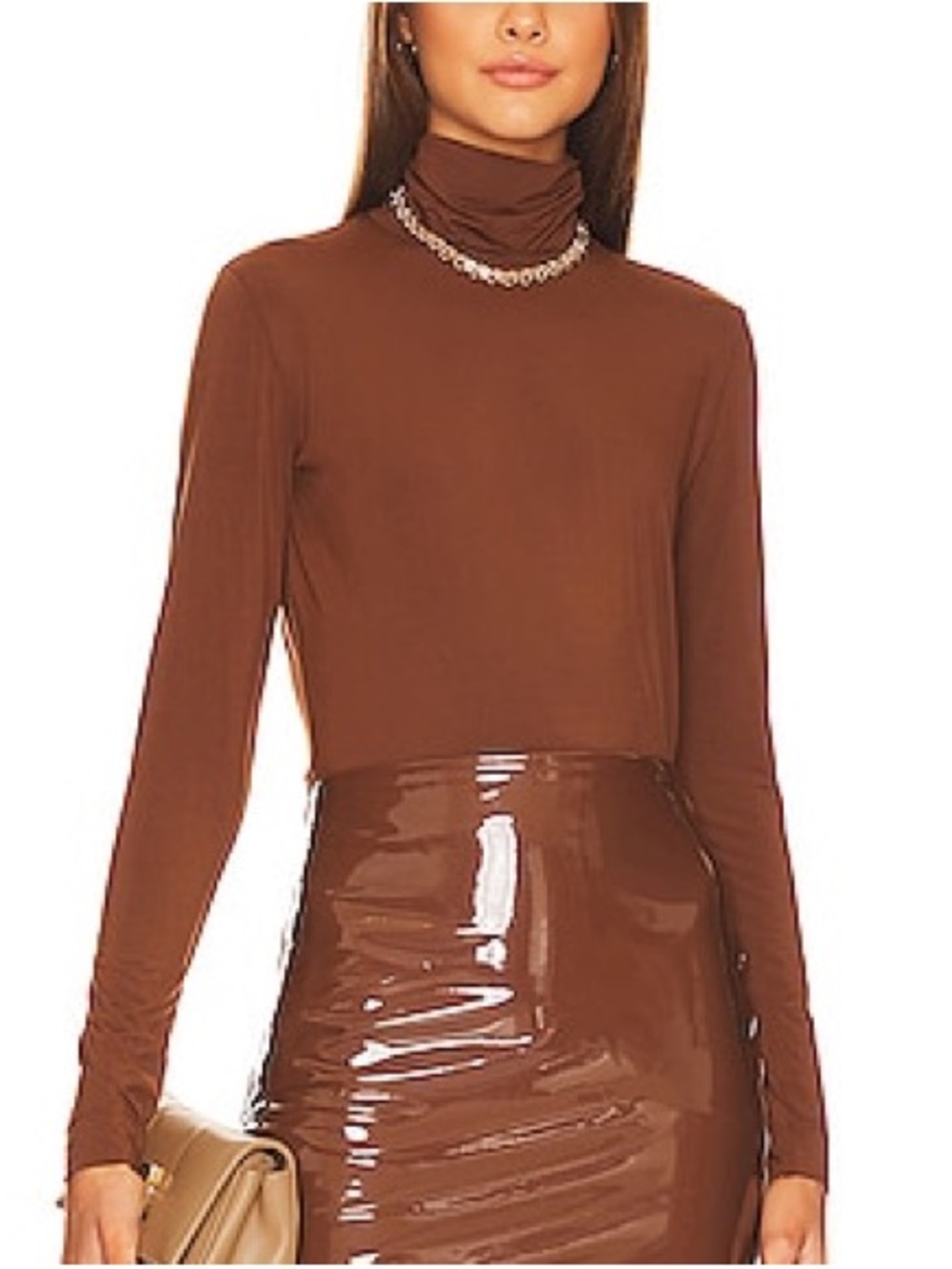 Commando Brown Butter Long Sleeve Turtleneck in Brown Size M